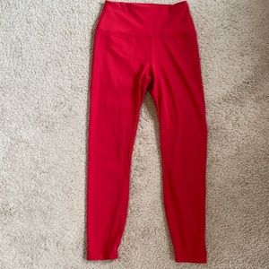 High waisted red leggings